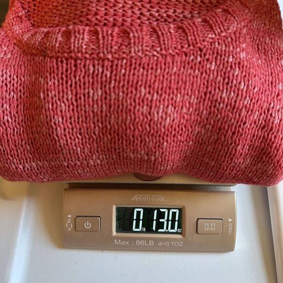 Soft Surroundings Asymmetrical Open Knit Tunic Sweater Salmon Pink Size Medium - Picture 12 of 12